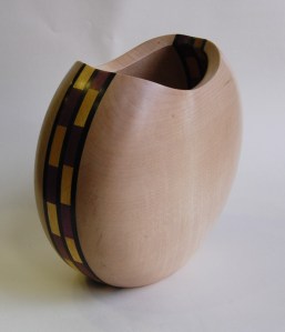 Phil Bristow, sycamore inlaid vase