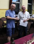 Derek Holdaway receiving prize for First&nbsp;Place